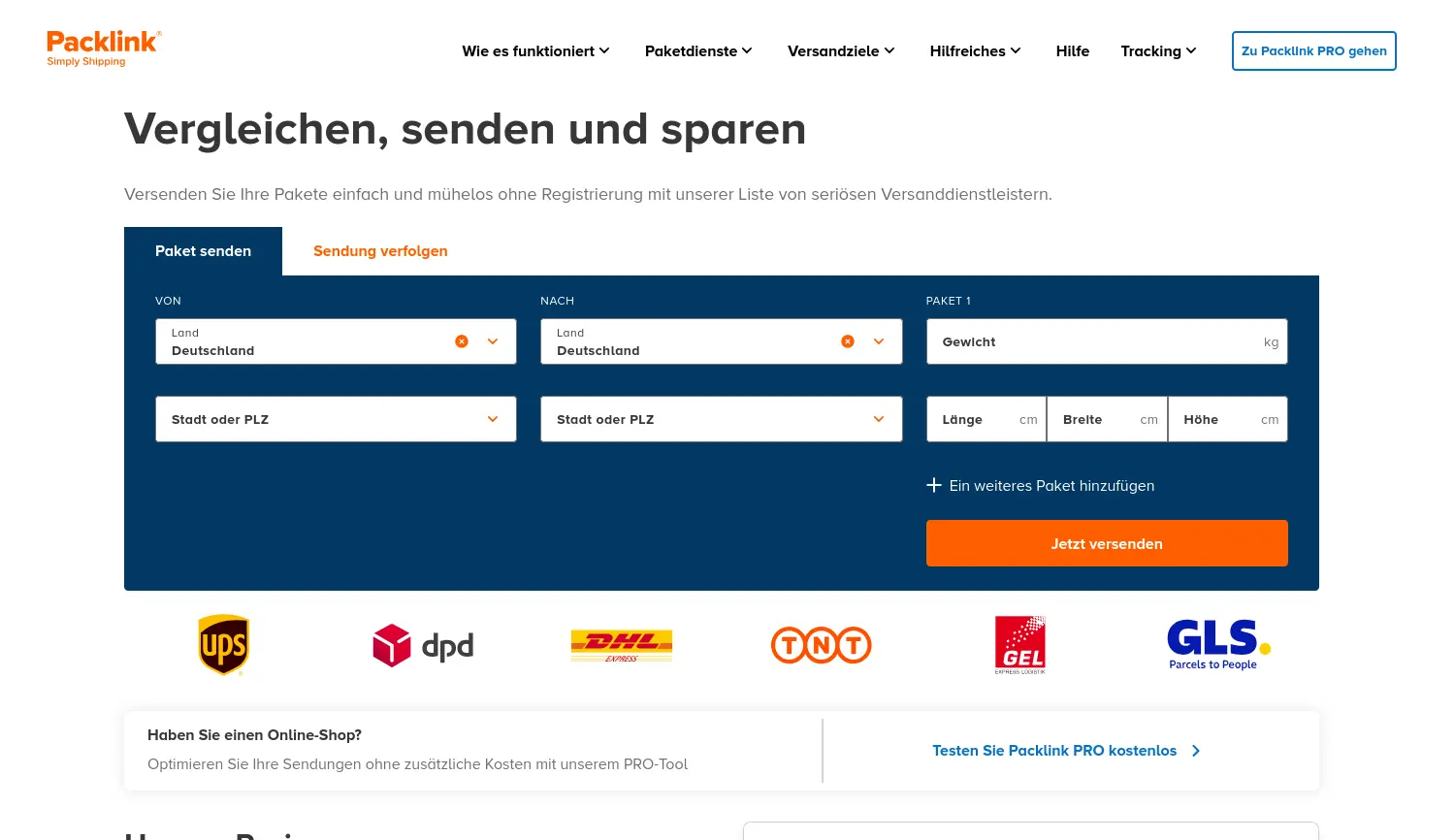 Website der Firma Auctane S.L.U.