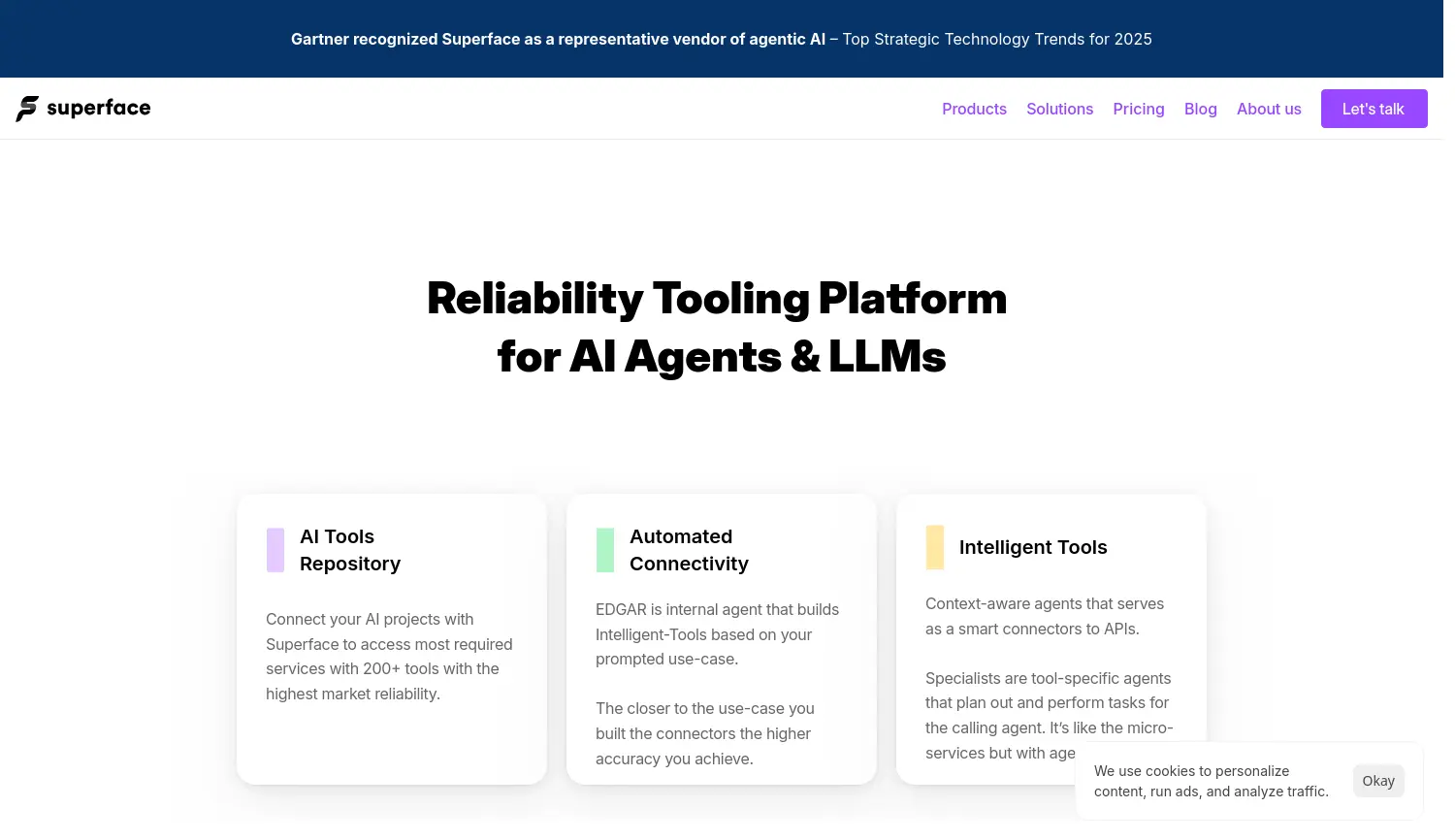 Website der Firma Superface