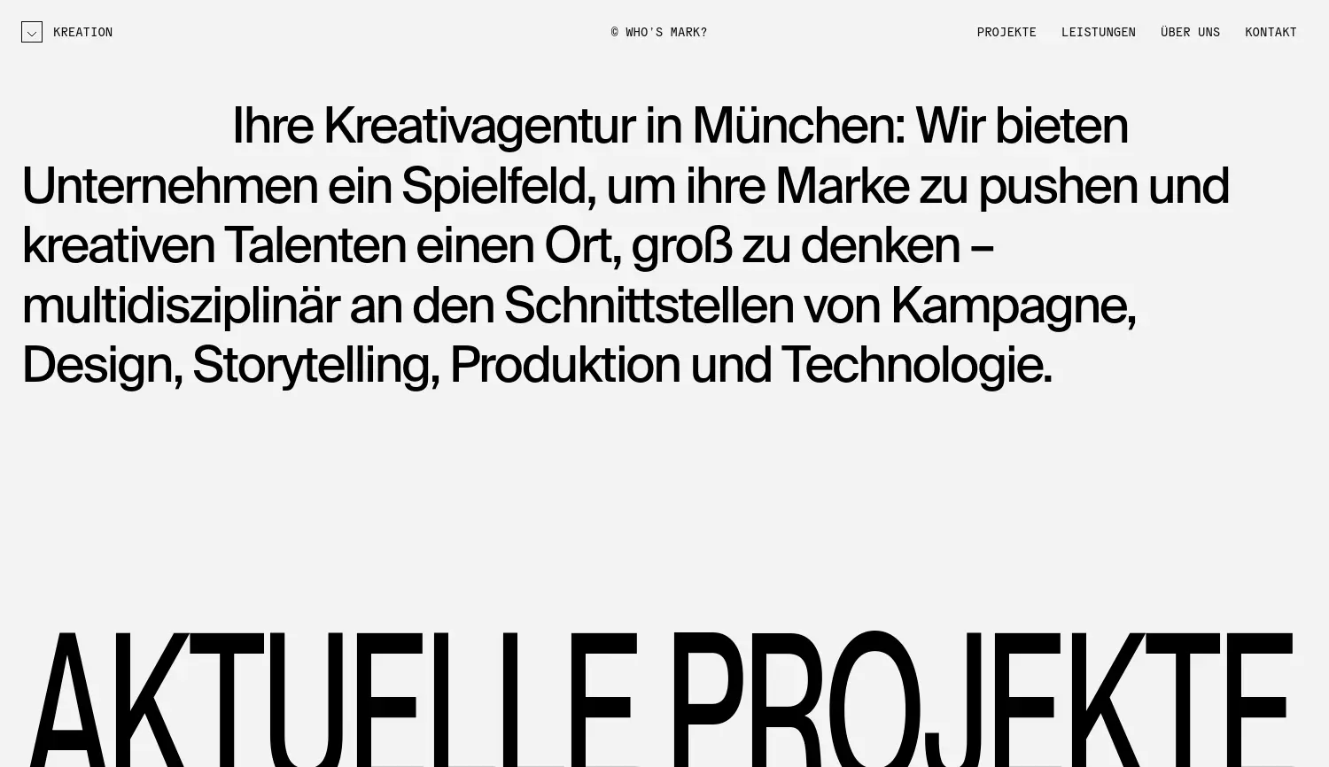 Website der Firma Who’s Mark GmbH