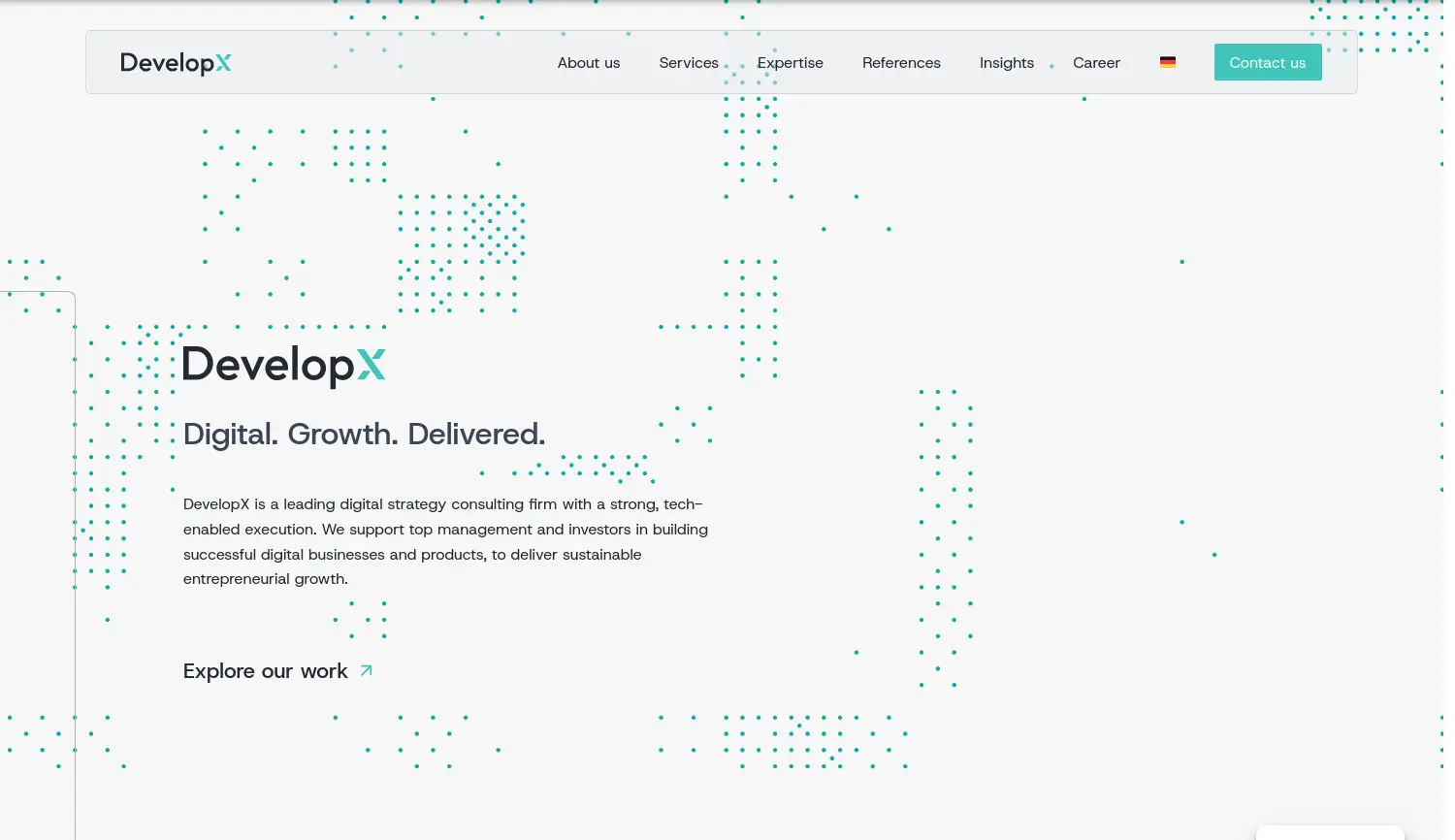 Website der Firma DevelopX