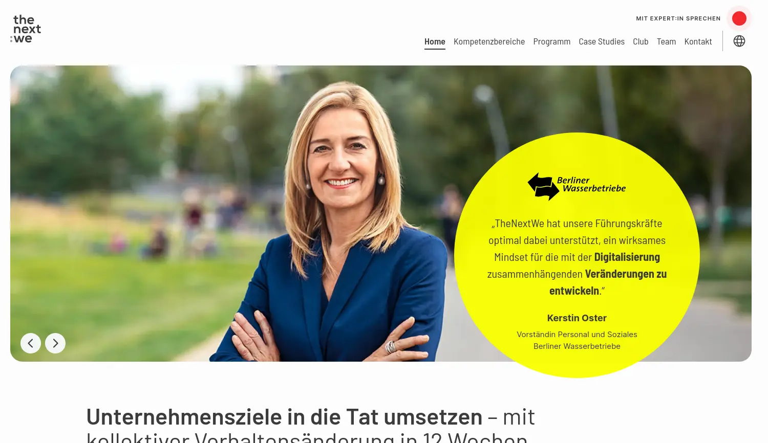 Website der Firma TheNextWe GmbH