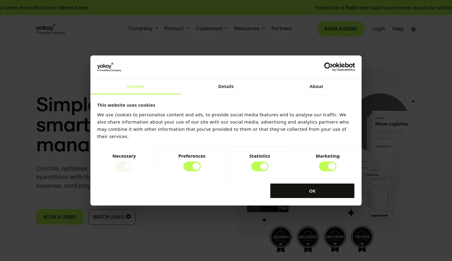 Website der Firma Yokoy Deutschland GmbH