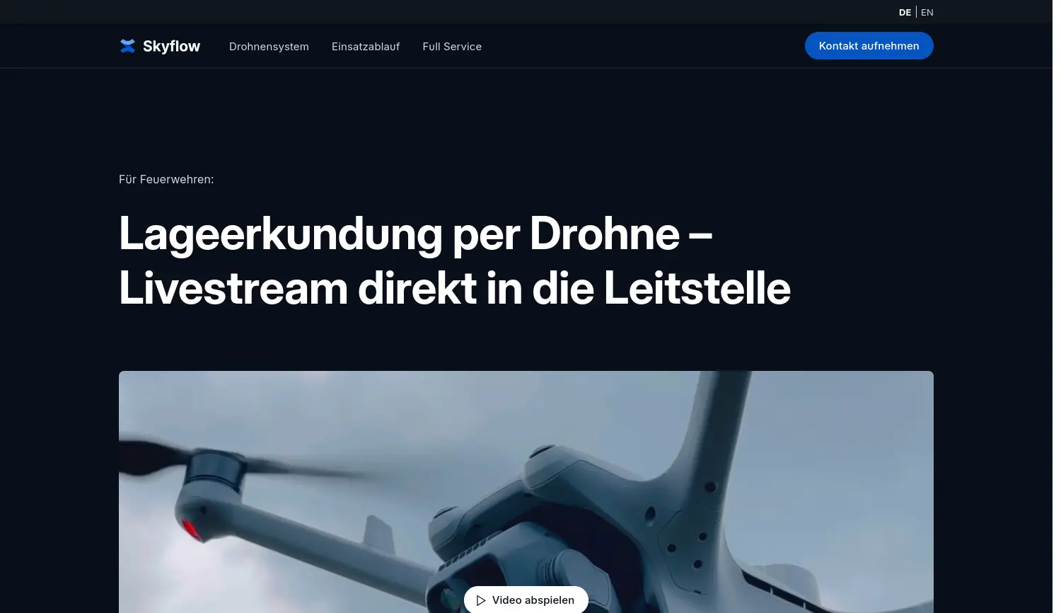 Website der Firma Skyflow Network GmbH