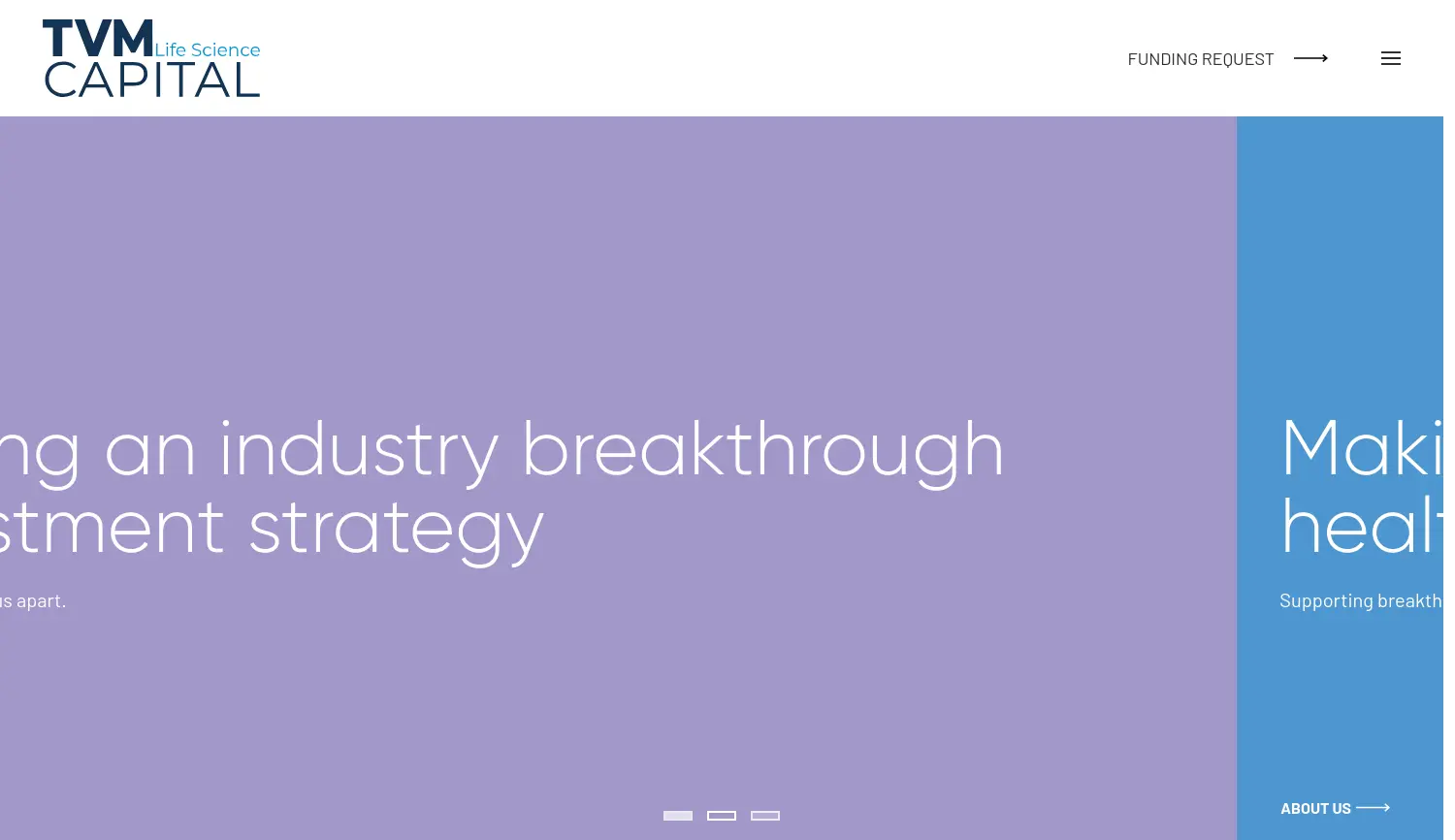 Website der Firma TVM Capital GmbH und TVM Life Science Management GmbH