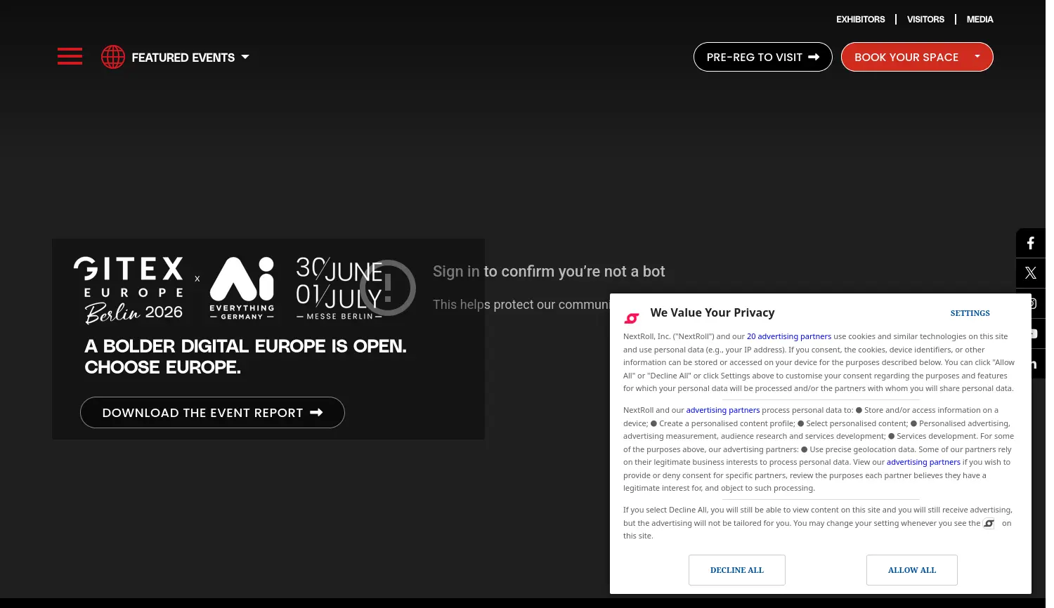 Website der Firma GITEX Europe