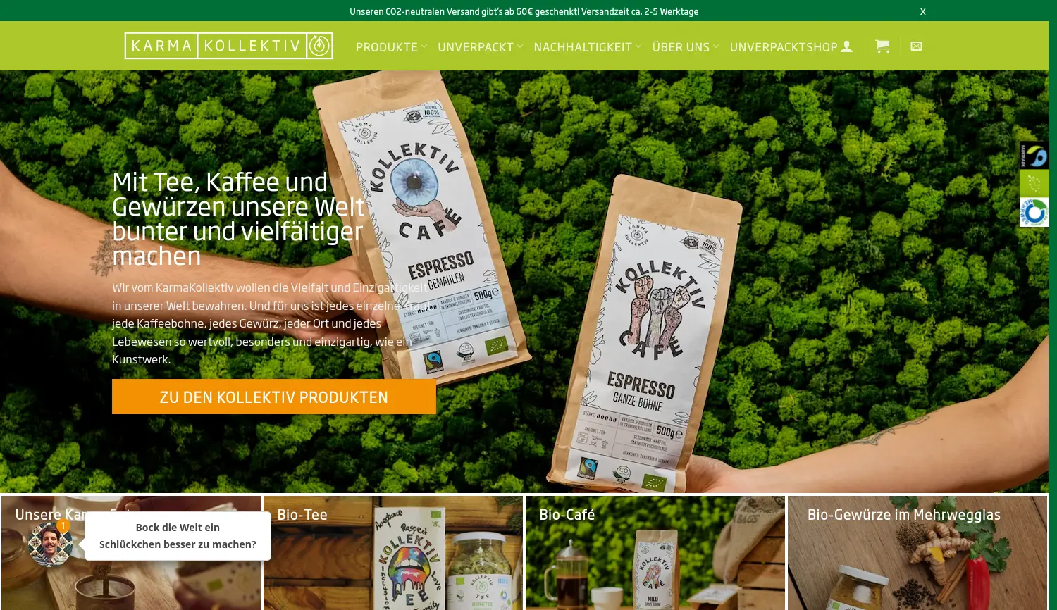 Website der Firma KarmaKollektiv GmbH