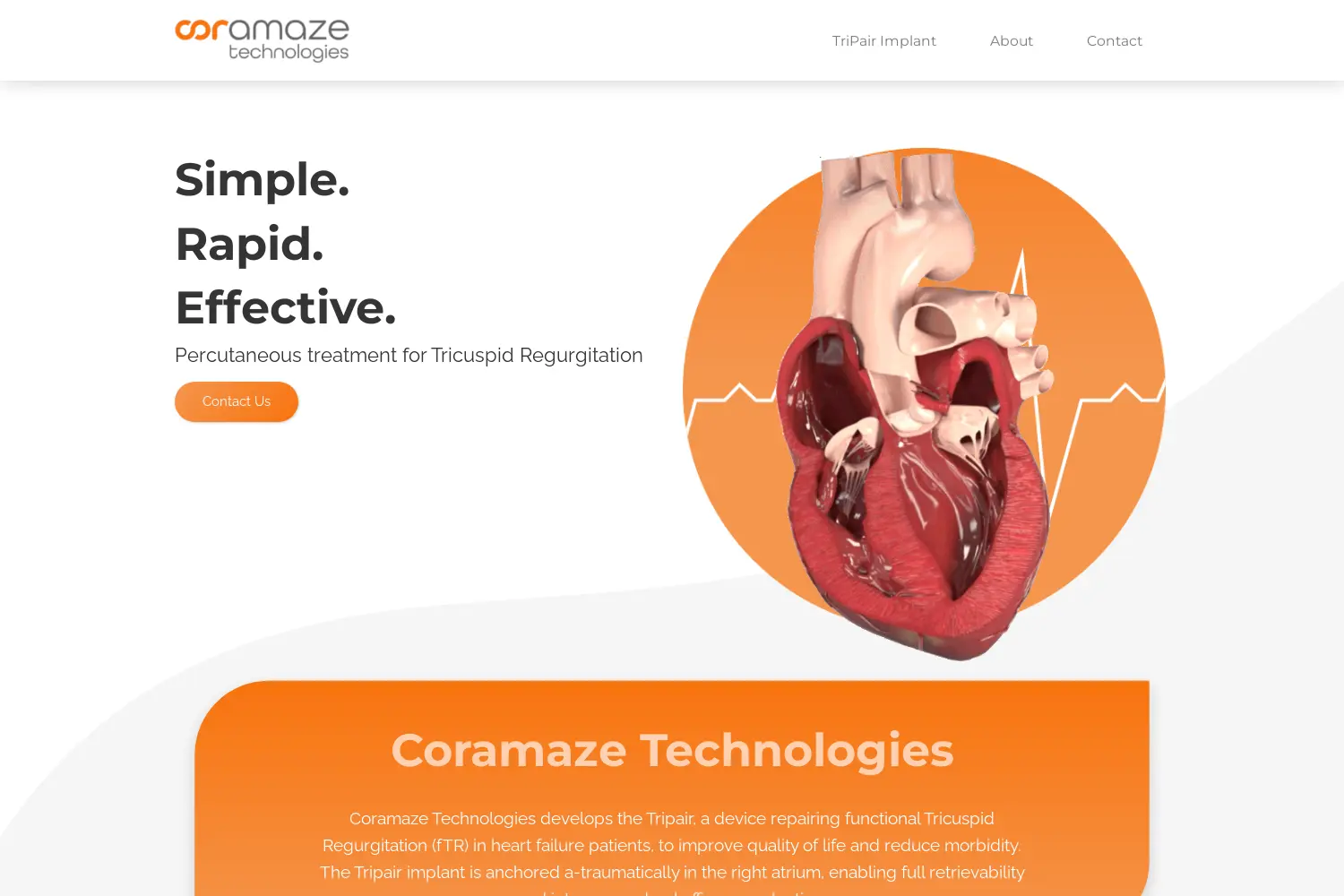 Website der Firma Coramaze Technologies GmbH