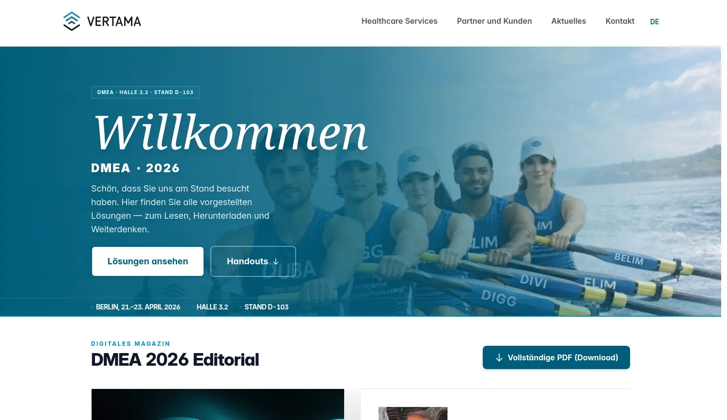 Website der Firma VERTAMA GmbH
