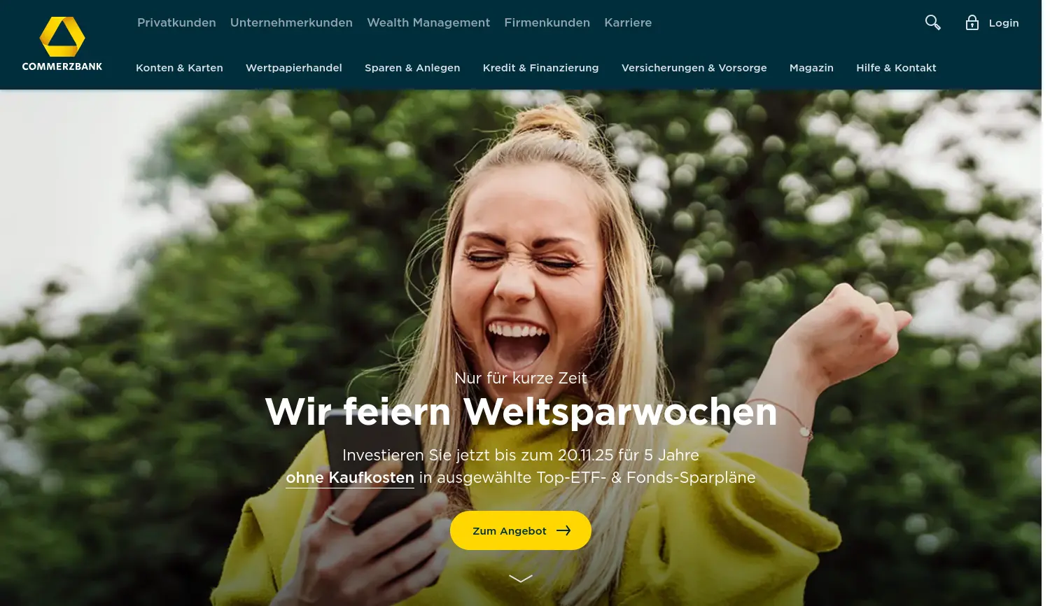 Website der Firma Commerzbank Aktiengesellschaft