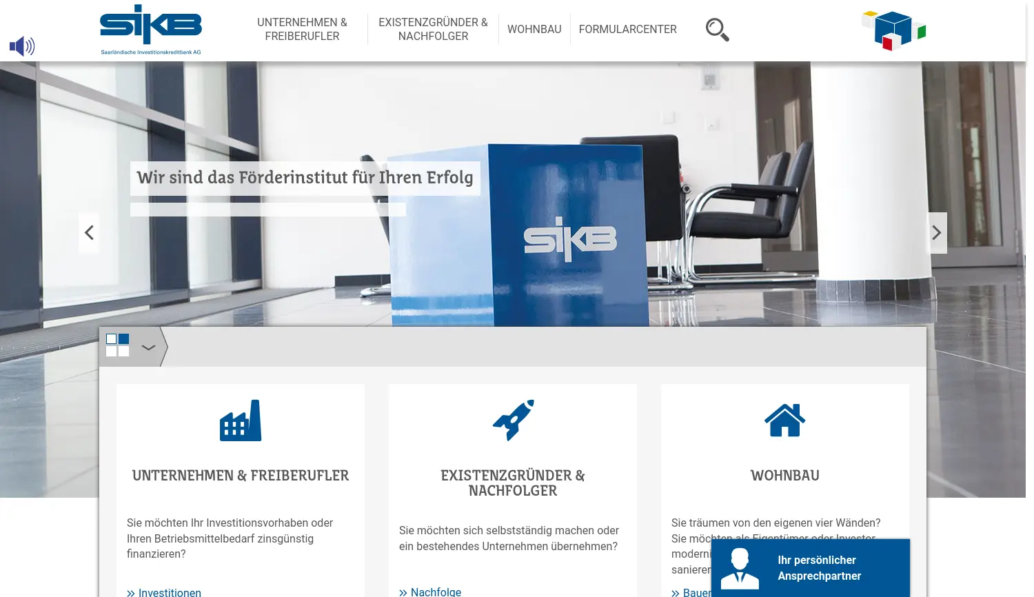 Website der Firma SIKB