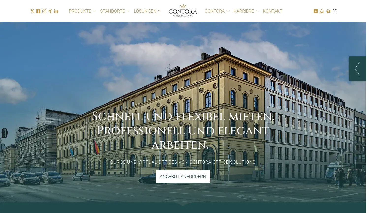 Website der Firma CONTORA Unternehmensgruppe