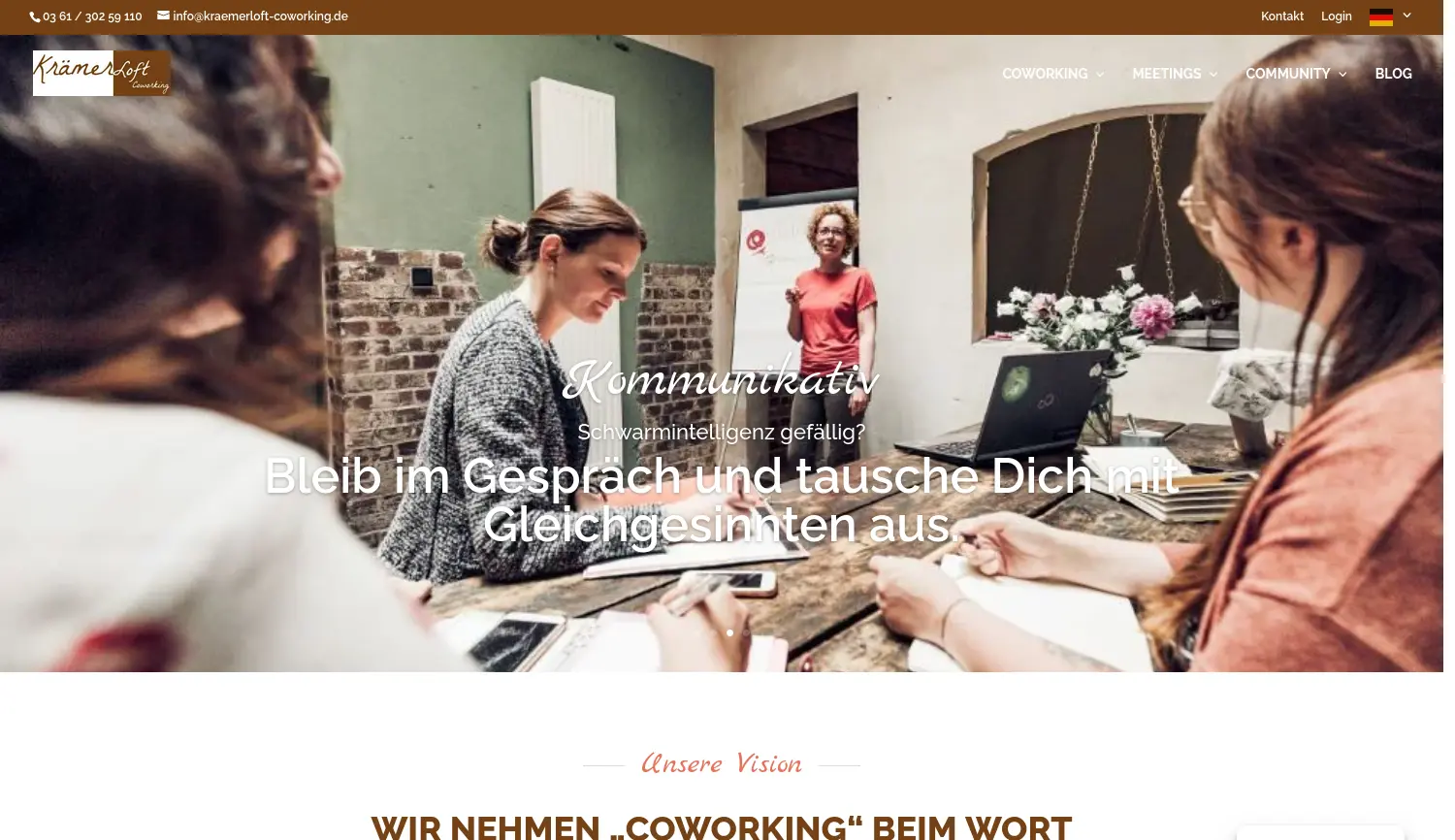 Website der Firma KrämerLoft GmbH & Co.KG