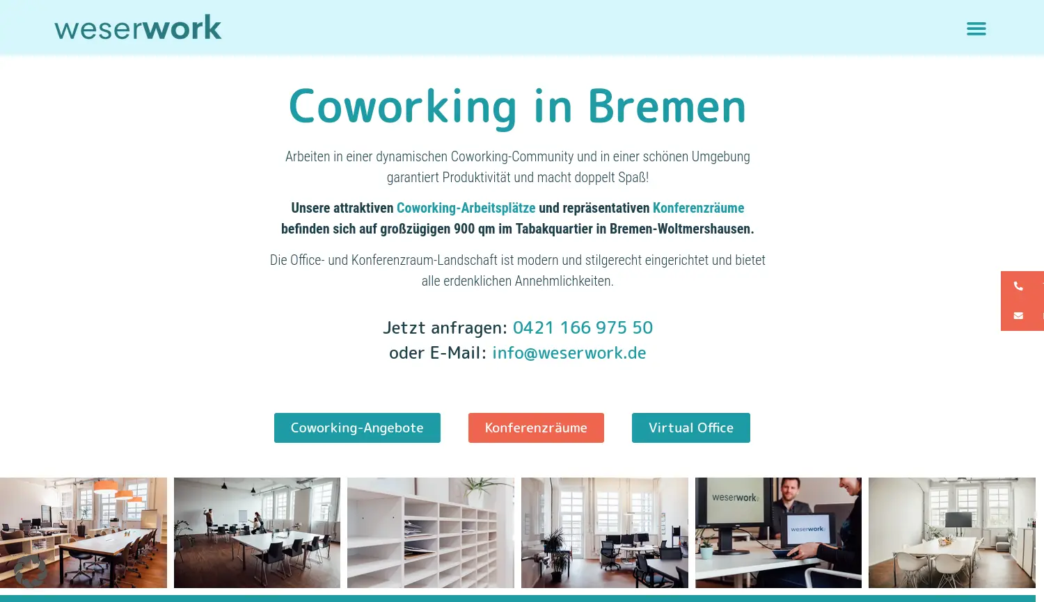 Website der Firma weserwork gGmbH