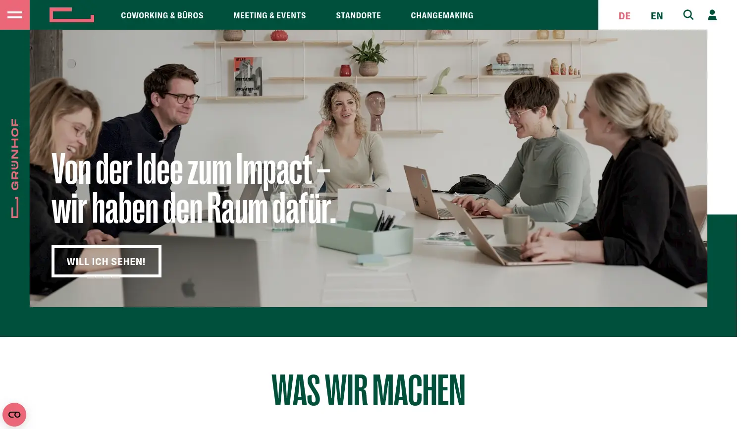 Website der Firma Grünhof GmbH