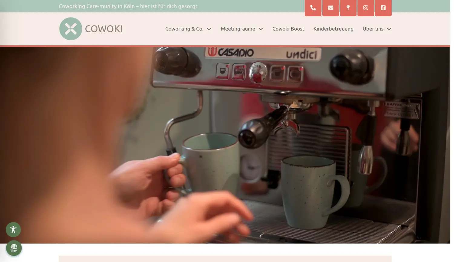 Website der Firma COWOKI Coworking plus