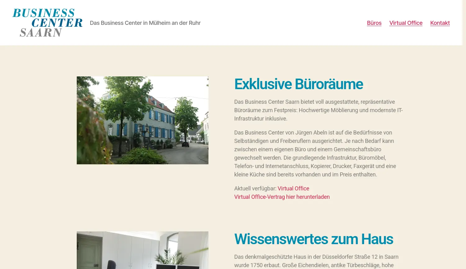 Website der Firma Business Center Saarn Jürgen Abeln