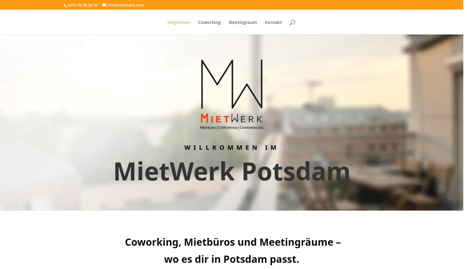 Website der Firma MietWerk Potsdam GmbH