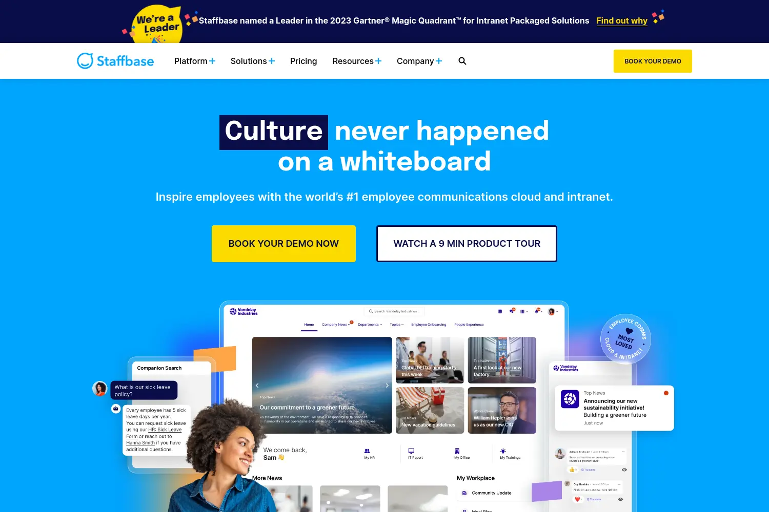 Website der Firma Staffbase GmbH