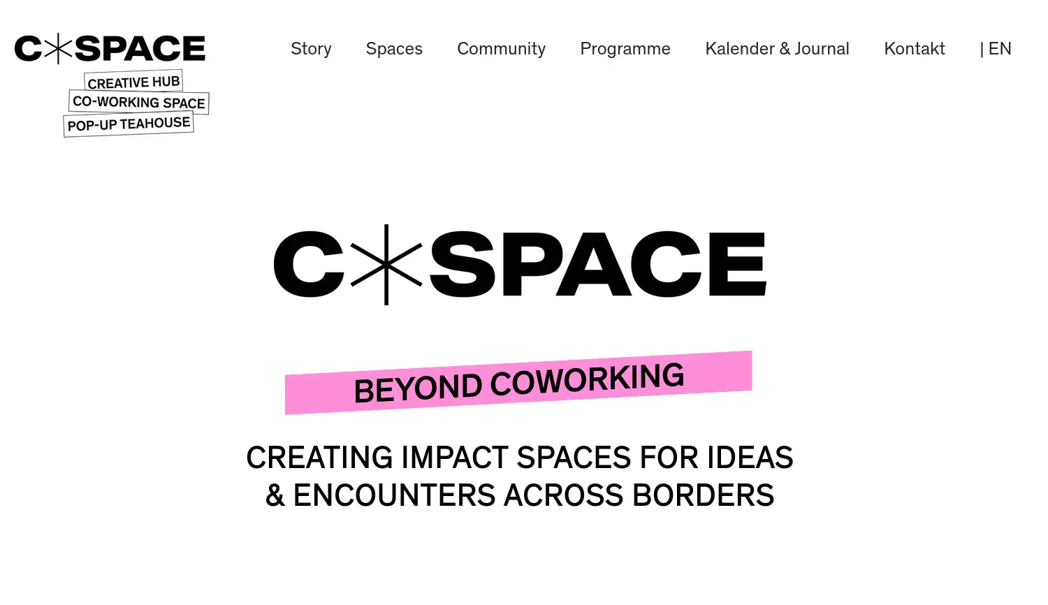 Website der Firma C-SPACE Berlin gGmbH