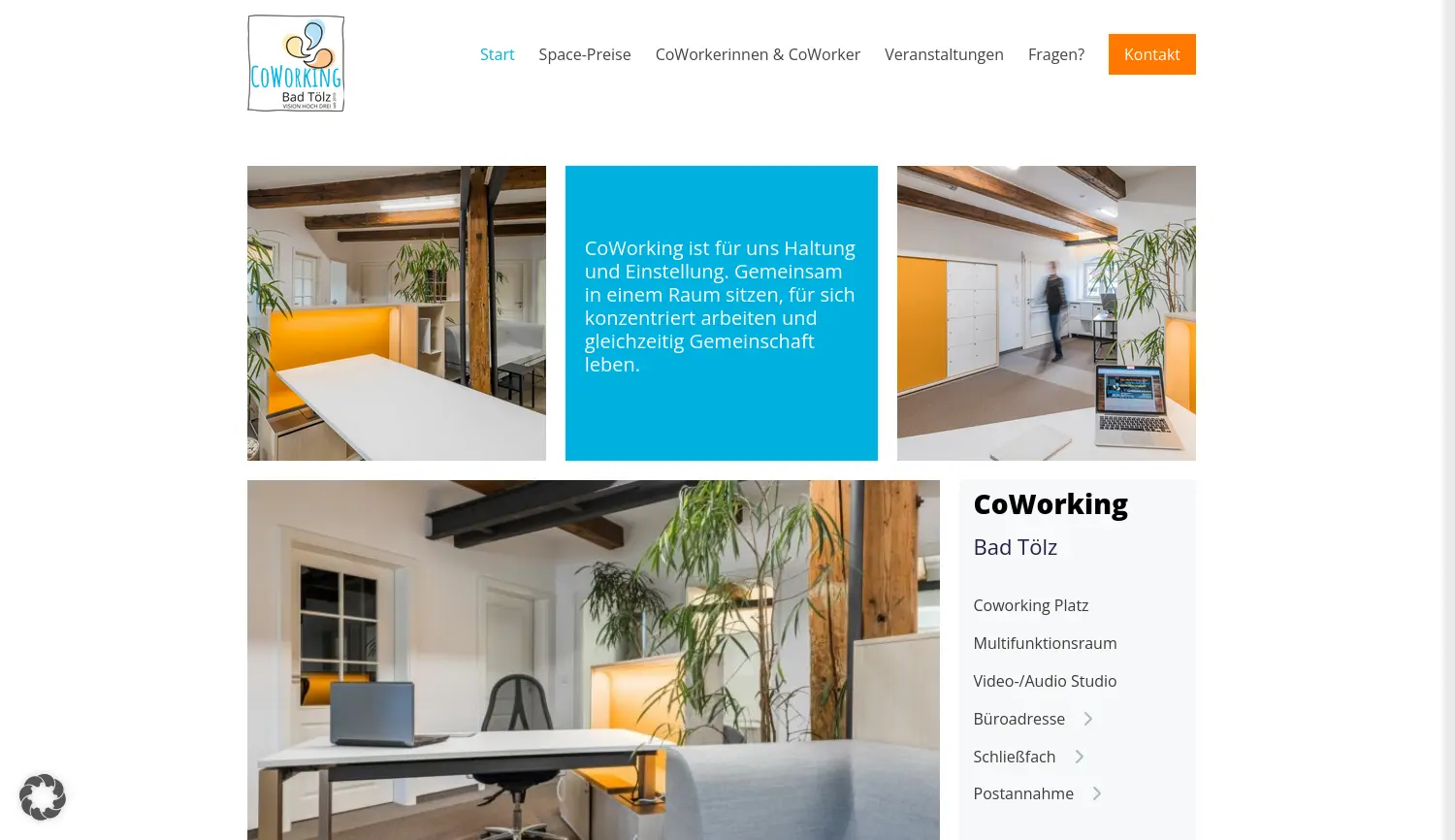 Website der Firma CoWorking Bad Tölz