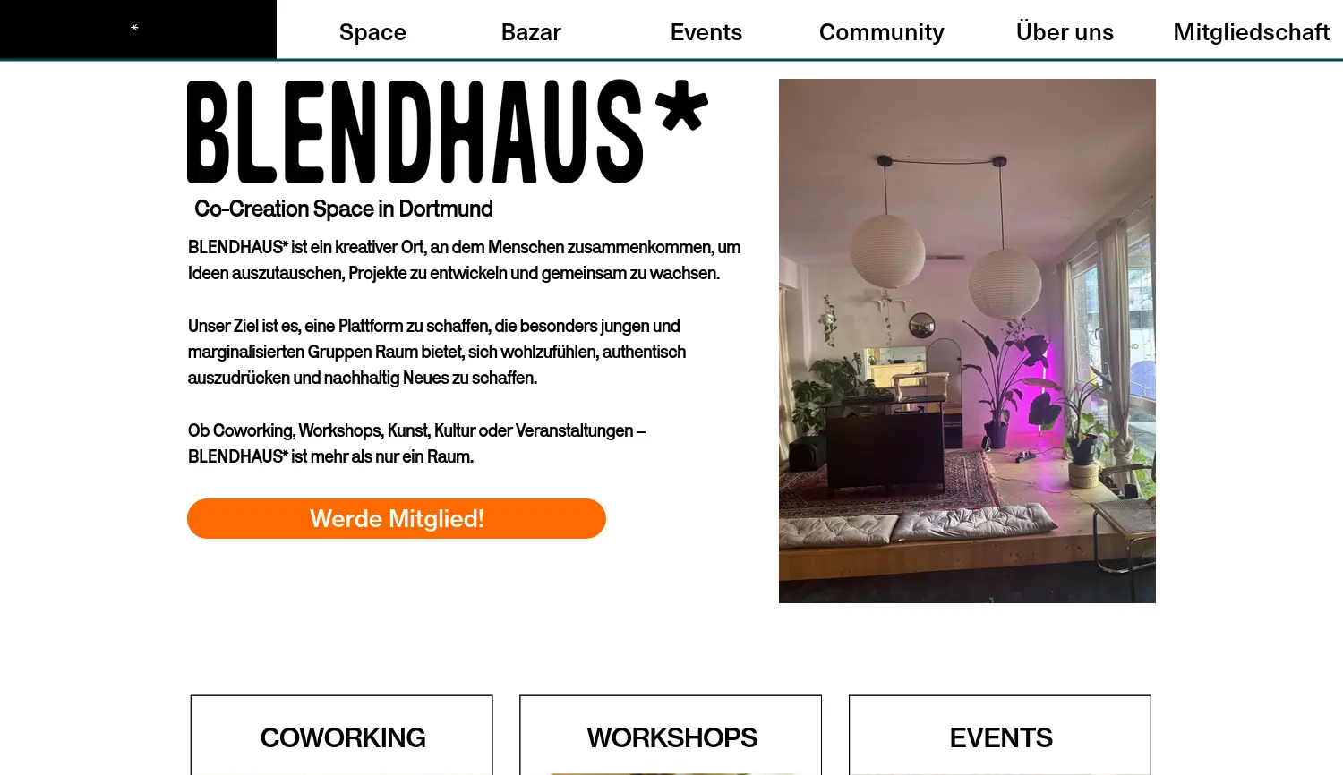 Website der Firma Blend Haus