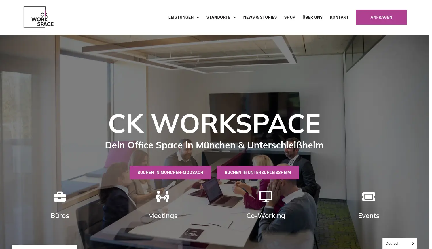 Website der Firma CK Workspace GmbH
