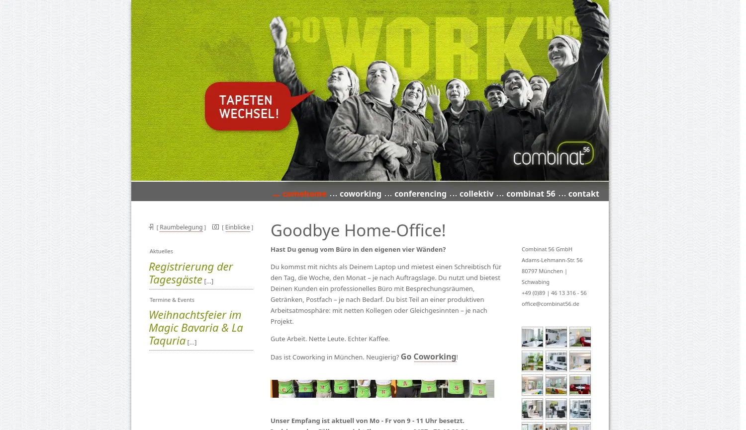 Website der Firma Combinat 56 GmbH