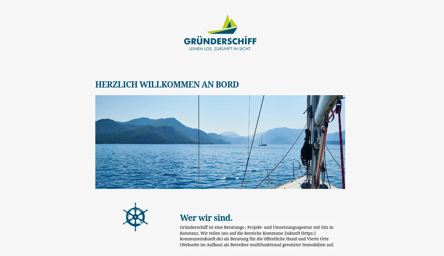 Website der Firma Gründerschiff UG (haftungsbeschränkt) & Co. KG
