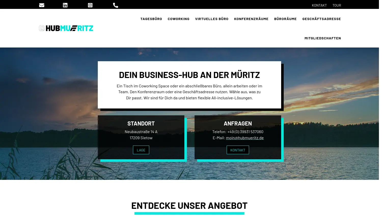 Website der Firma M. V. Müritz Vital GmbH