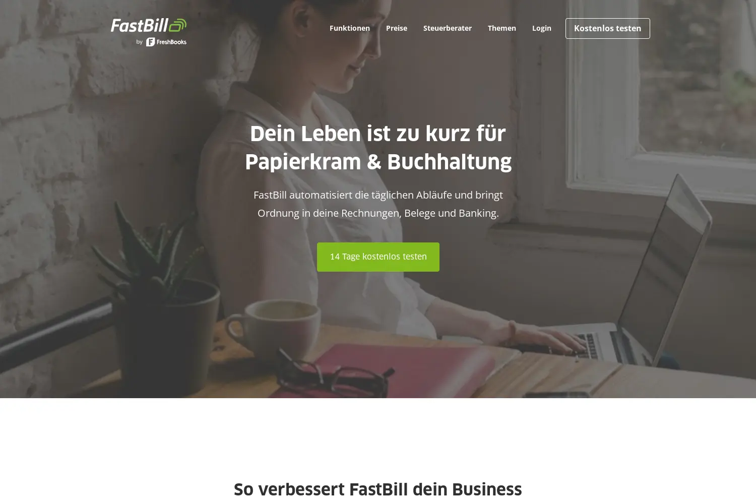 Website der Firma FastBill GmbH