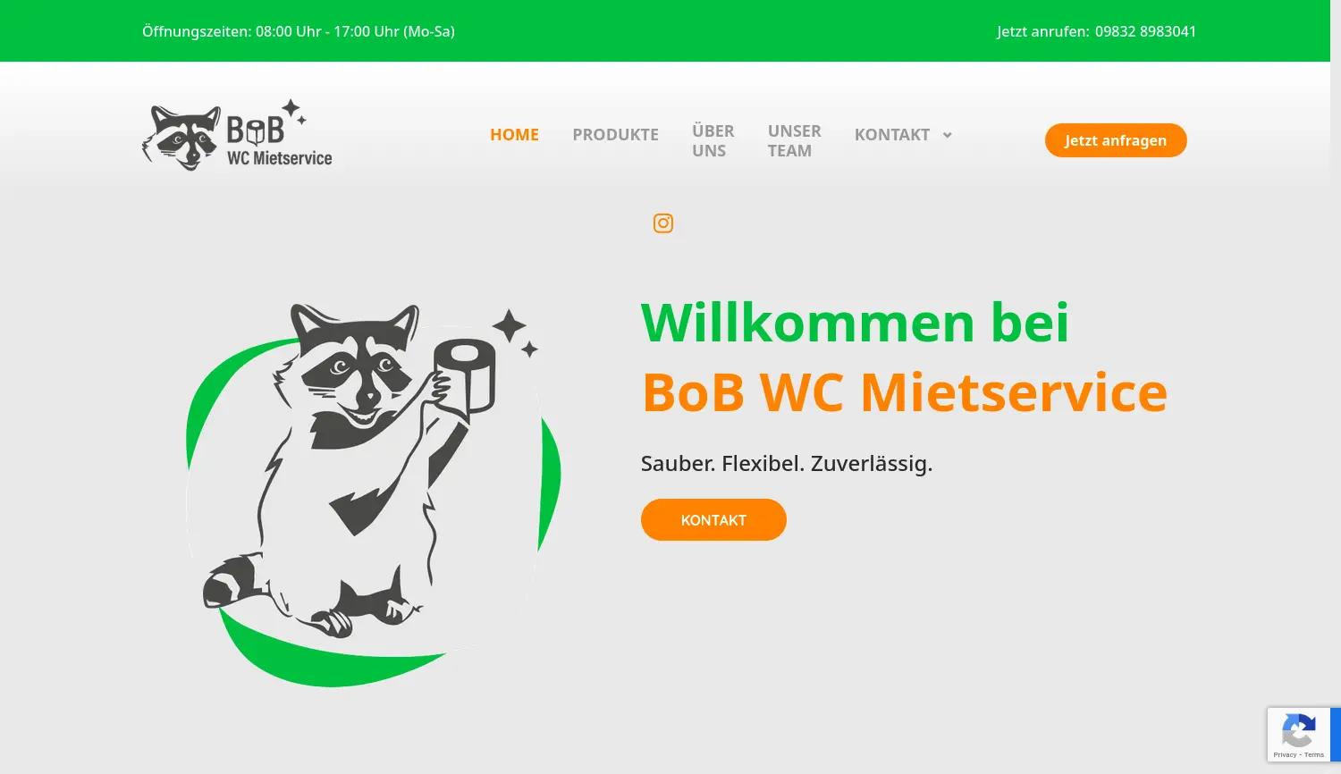 Website der Firma BoB WC GmbH