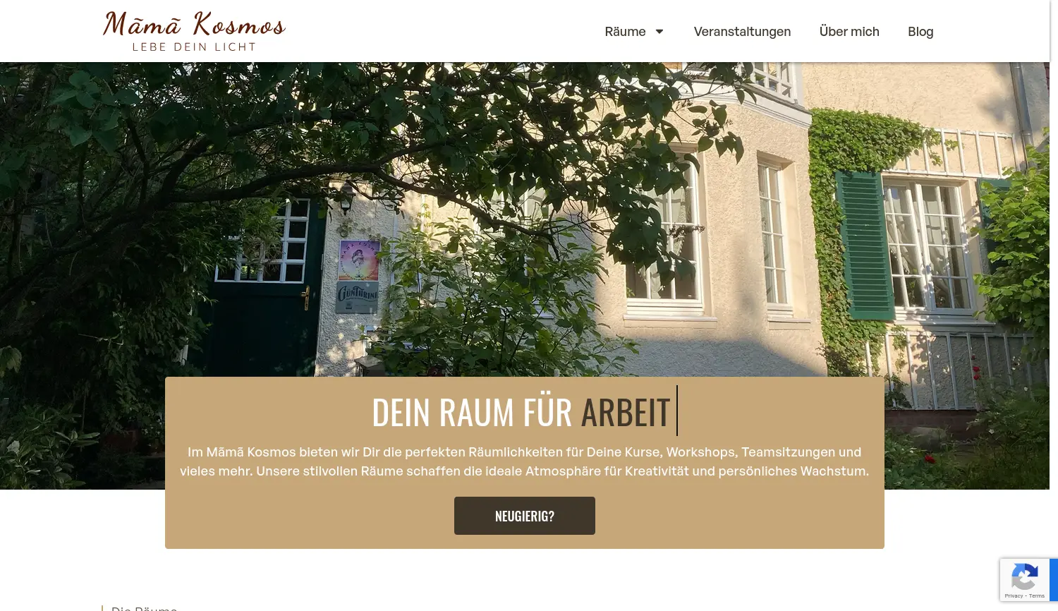 Website der Firma Mãmã Kosmos