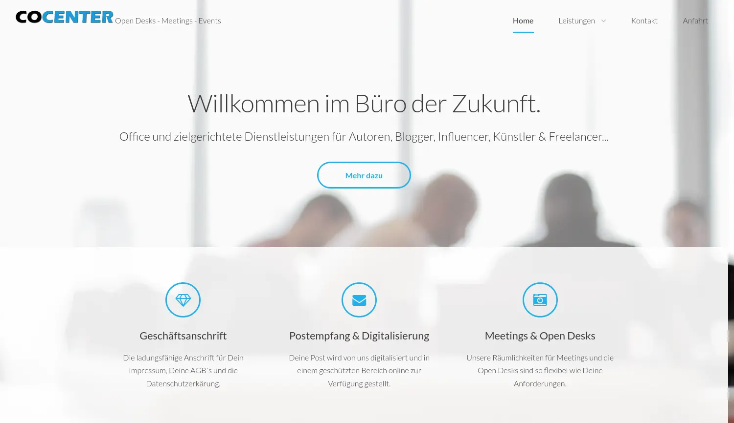 Website der Firma COCENTER GmbH