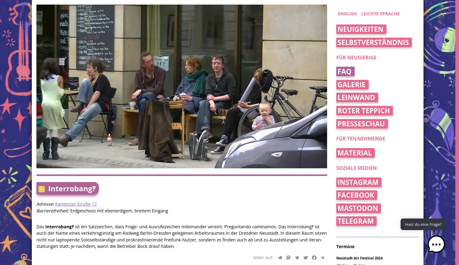 Website der Firma Interrobang‽