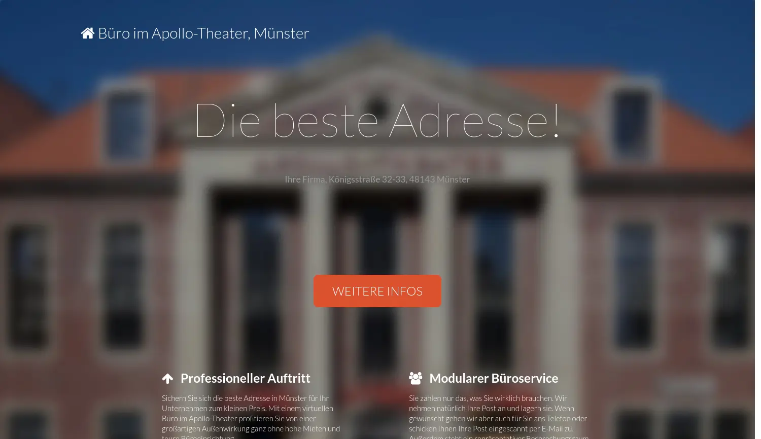 Website der Firma Büro im Apollo-Theater UG (haftungsbeschränkt)