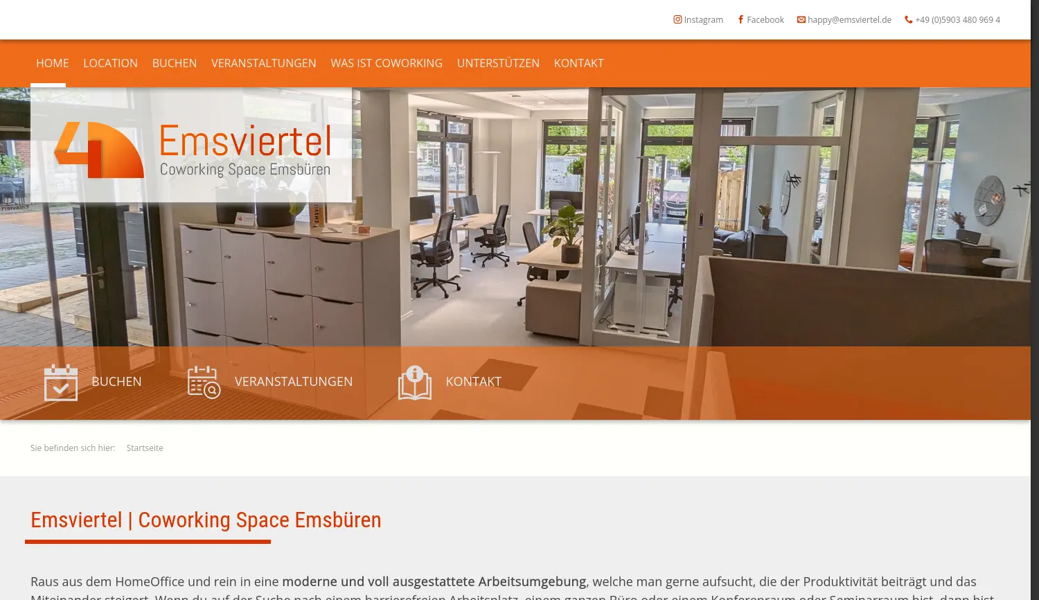Website der Firma Emsviertel GmbH