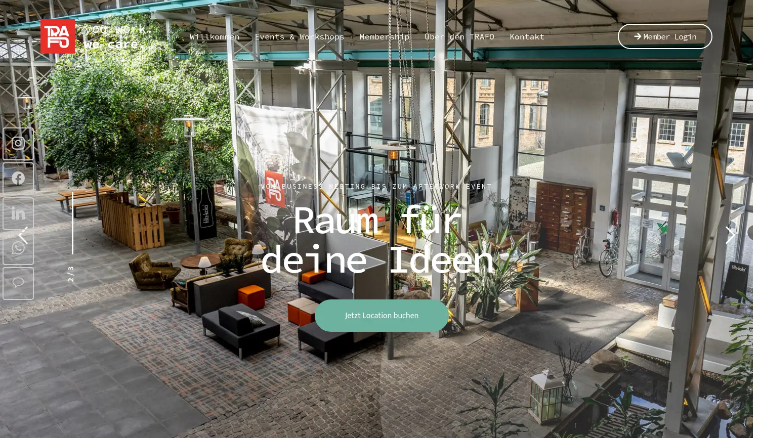 Website der Firma TRAFO Hub GmbH