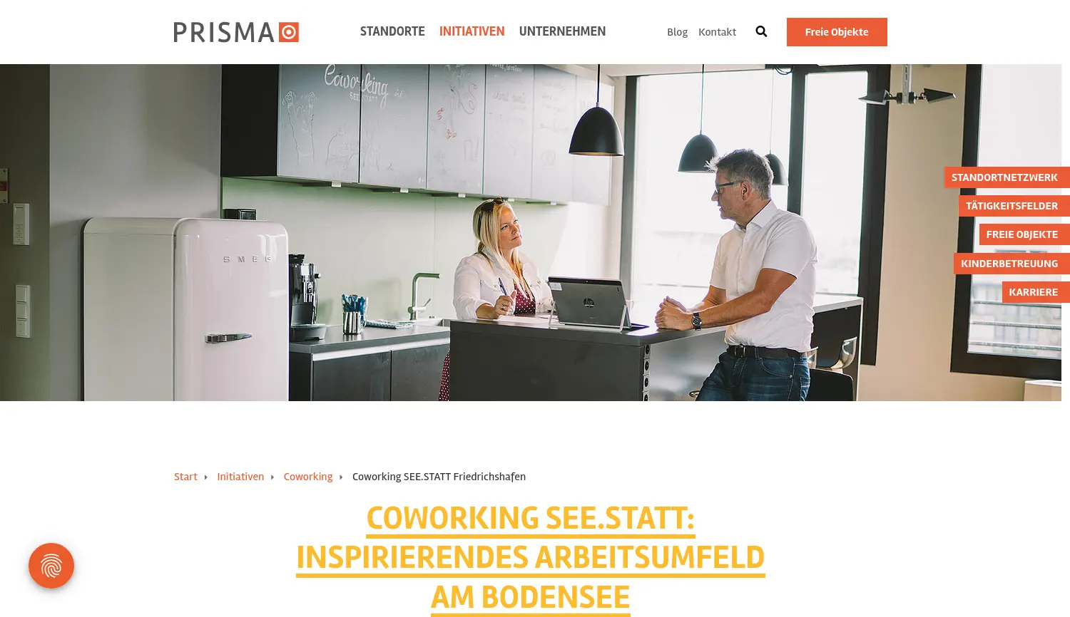 Website der Firma Coworking SEE.STATT