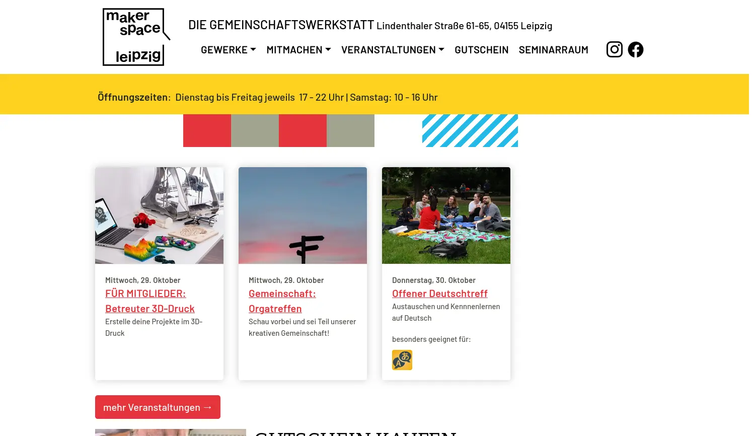 Website der Firma Makerspace Leipzig