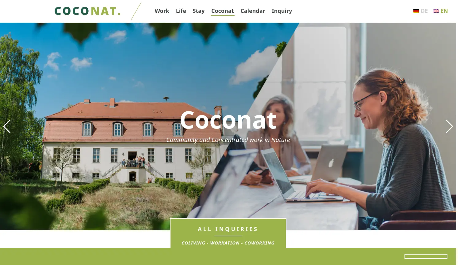 Website der Firma Coconat