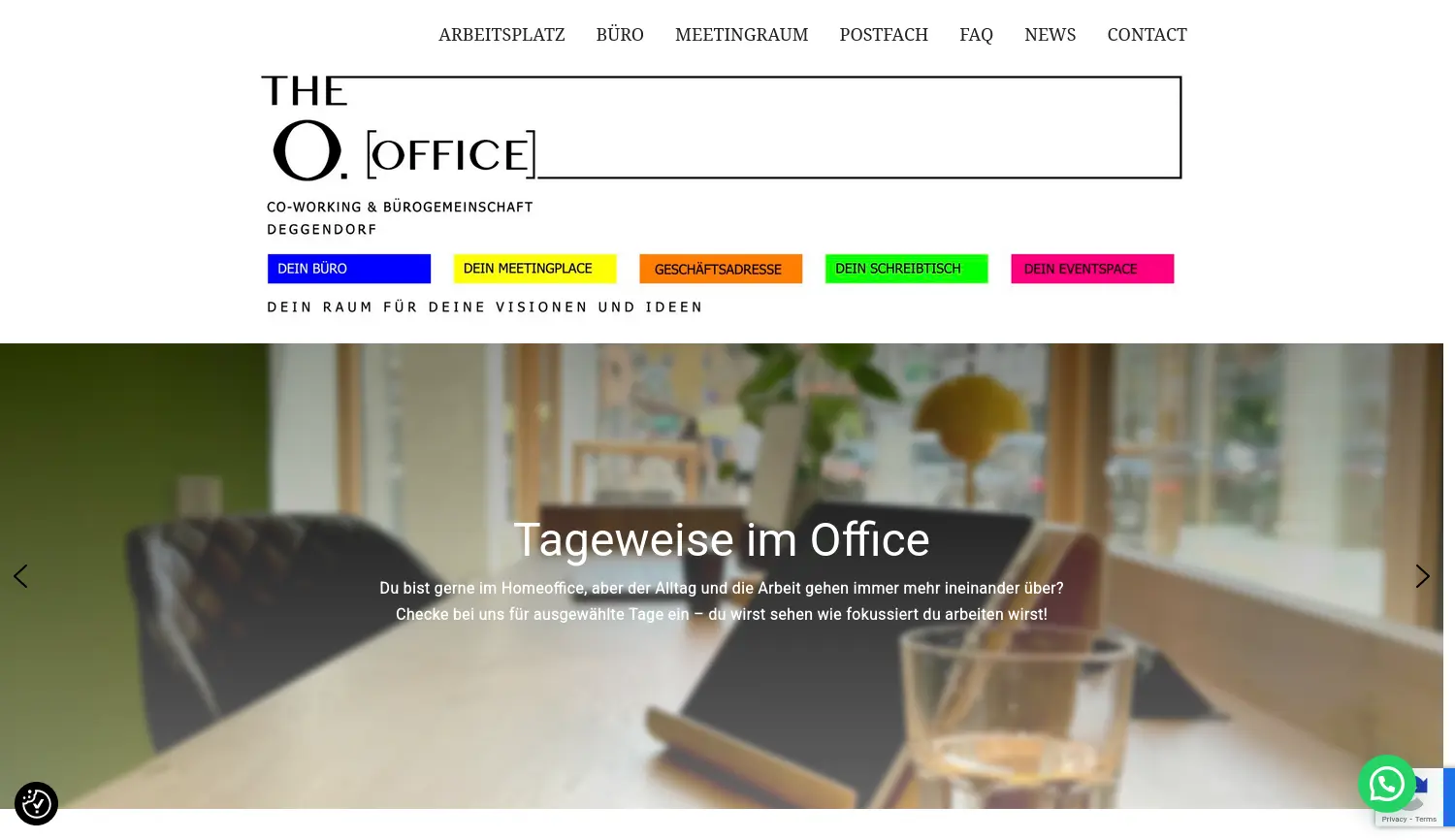 Website der Firma The O. Office
