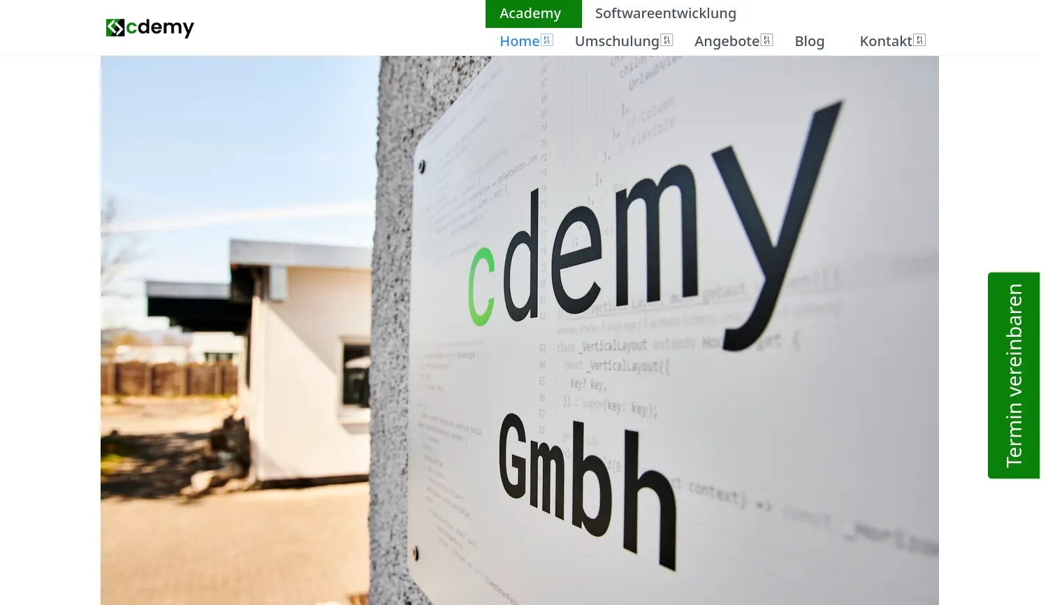 Website der Firma cdemy GmbH
