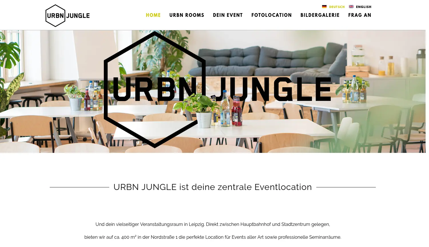 Website der Firma URBN JUNGLE