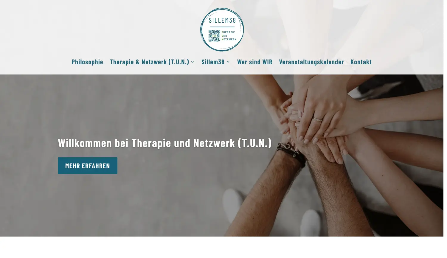 Website der Firma Sillem 38 - Therapie und Netzwerk