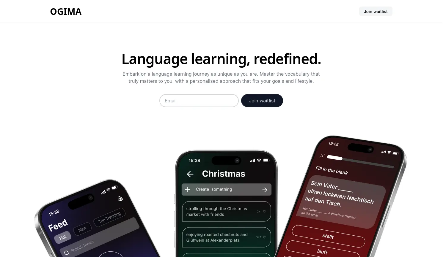 Website der Firma Ogima GmbH