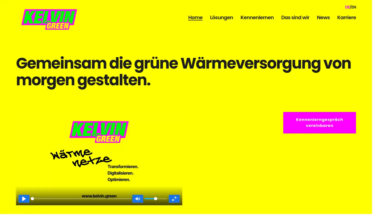 Website der Firma Kelvin Green GmbH