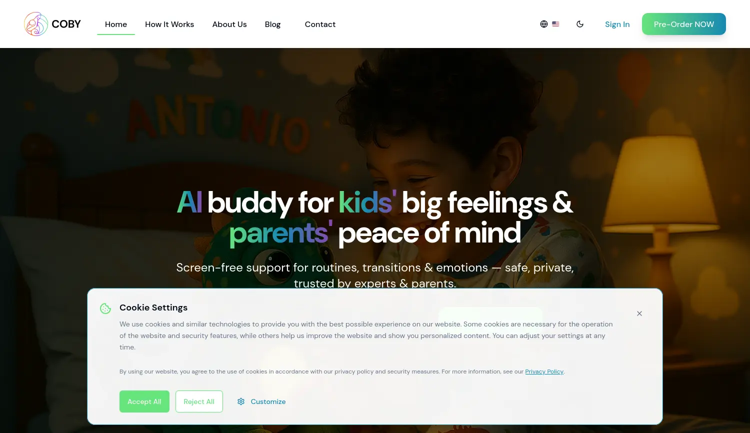 Website der Firma COBY - The Coping Buddy