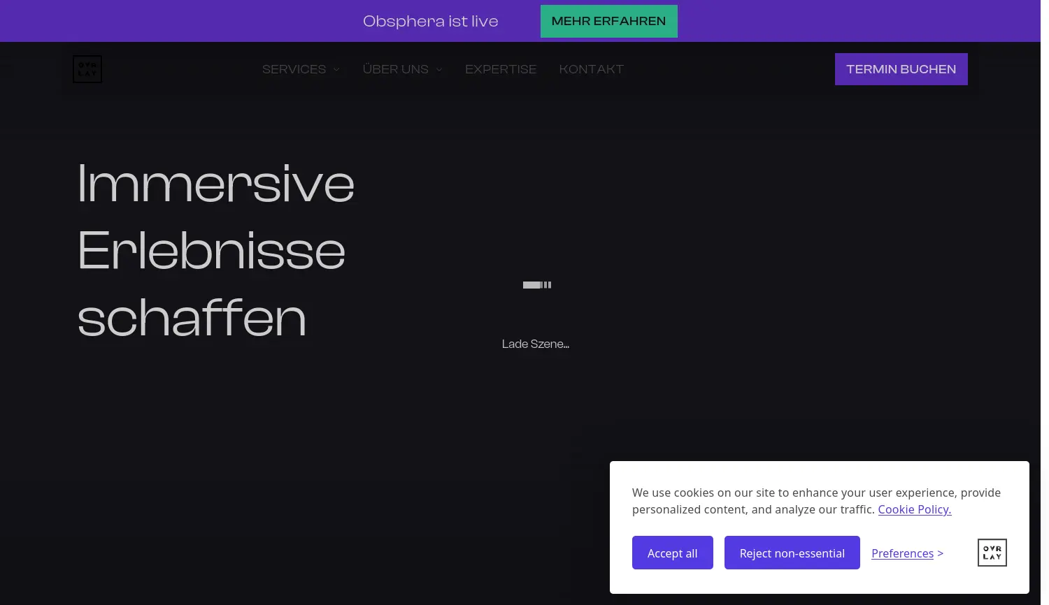Website der Firma OVRLAY GmbH