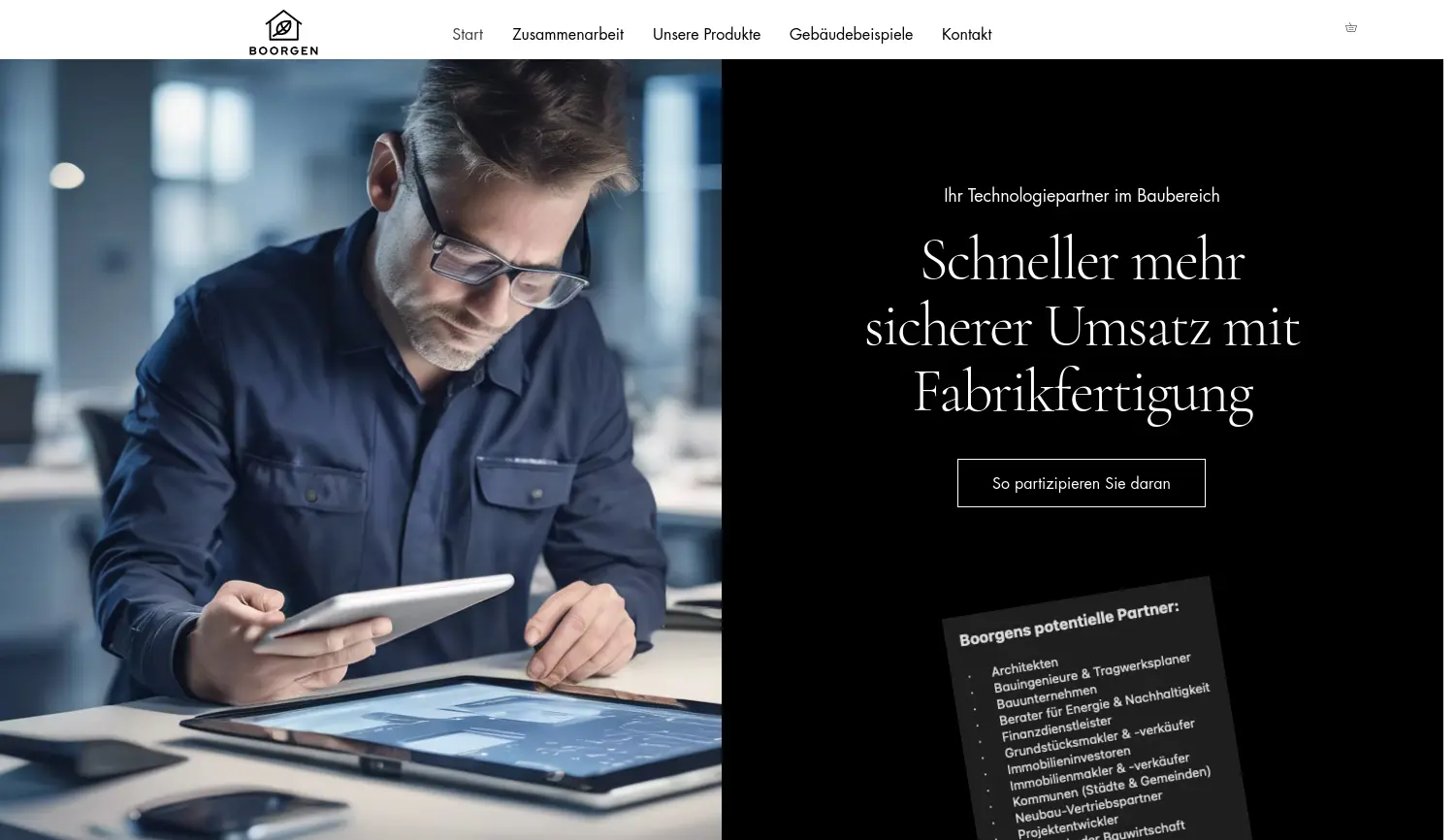 Website der Firma Boorgen AG i.G.
