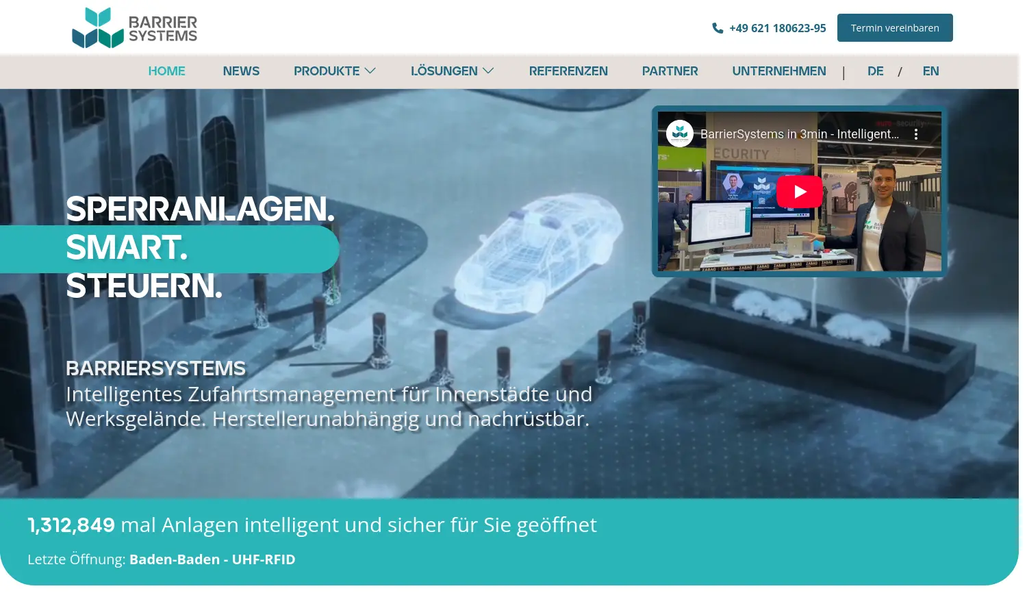 Website der Firma BarrierSystems GmbH